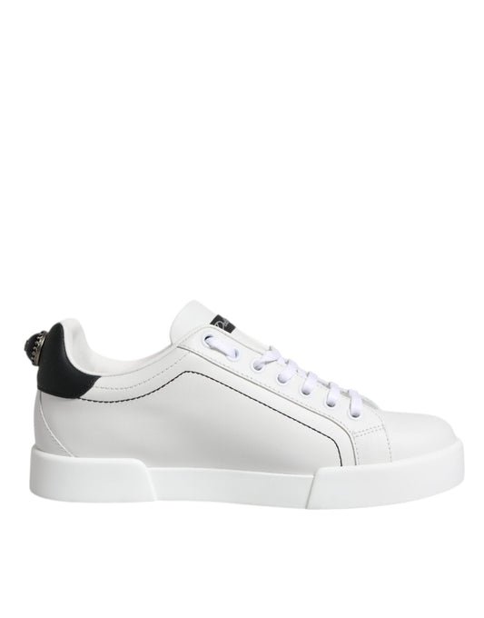 White Black Portofino Low Top Sneakers Shoes