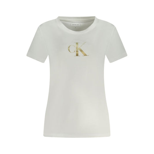 White Cotton Women T-Shirt