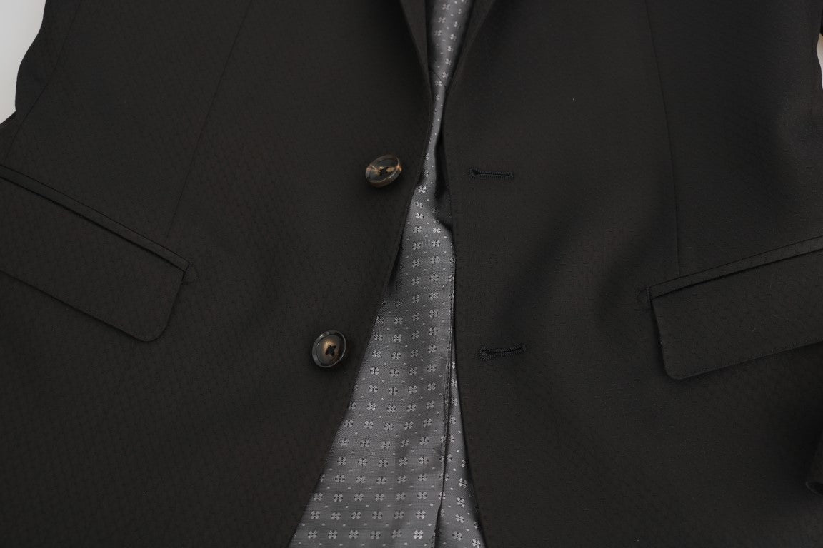 Elegant Brown Jacquard Martini Suit