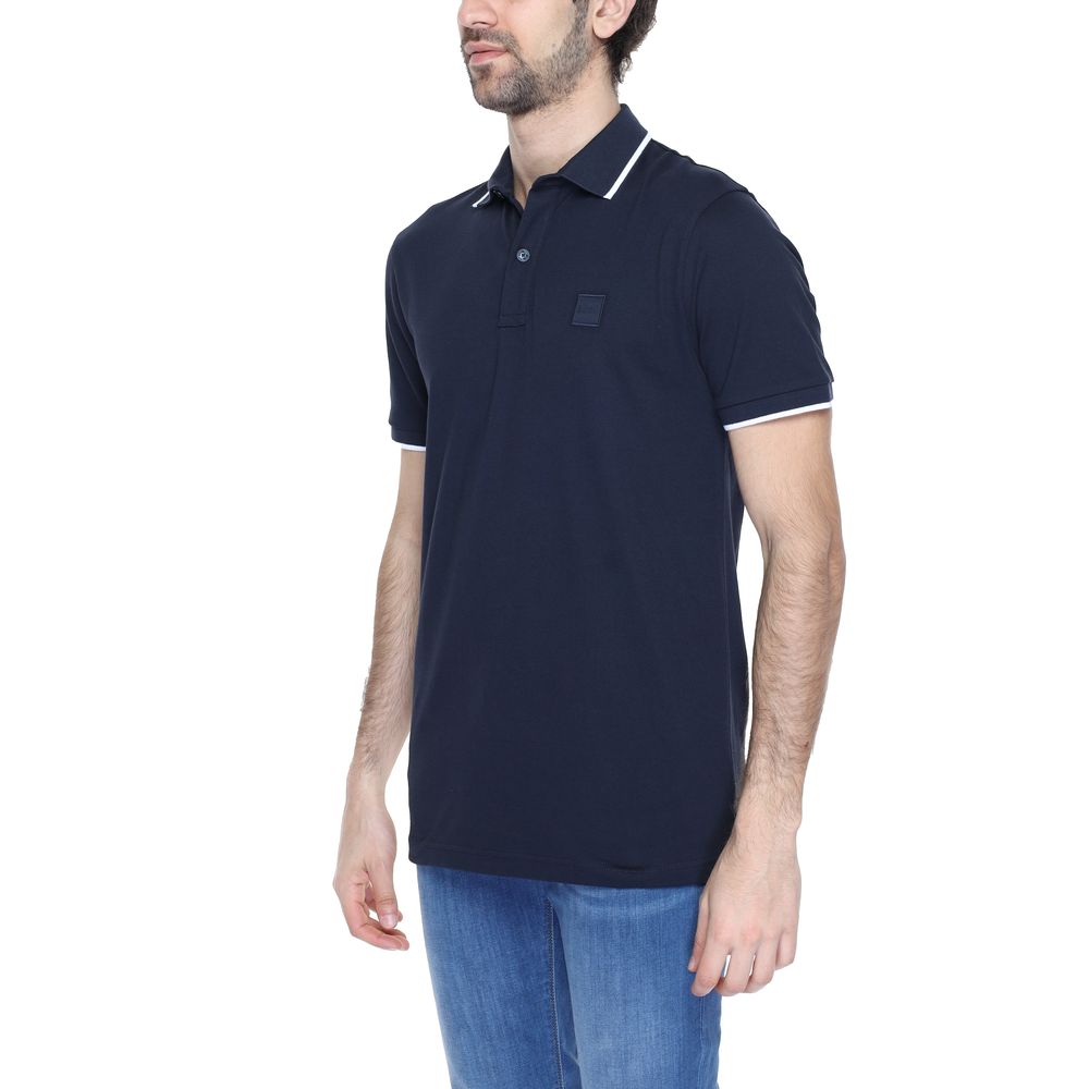 Blue Cotton Polo Shirt