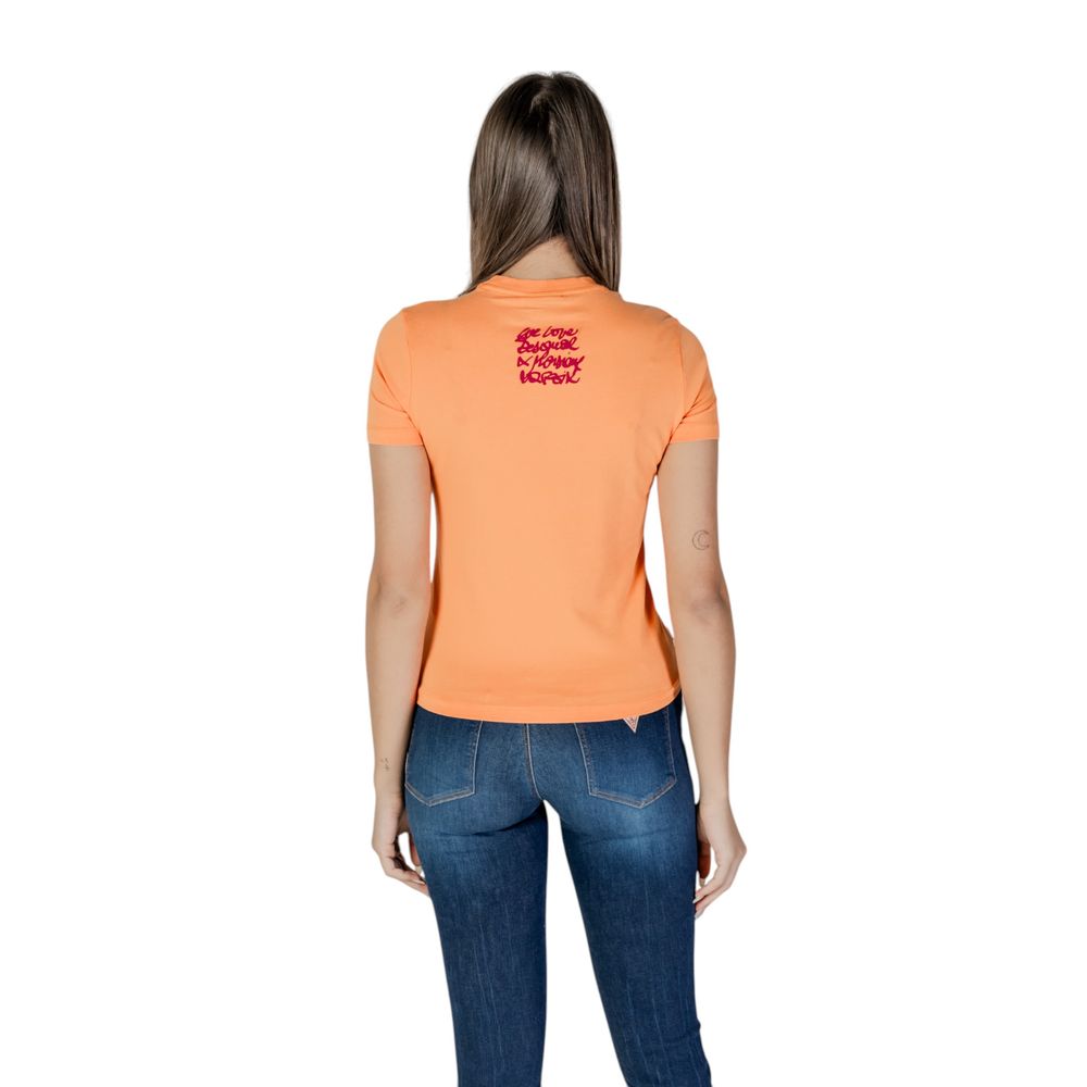 Orange Cotton Tops & T-Shirt