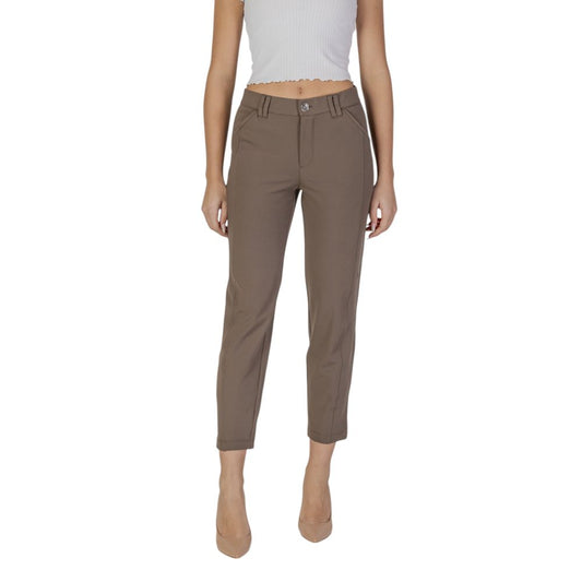 Brown Polyester Jeans & Pant