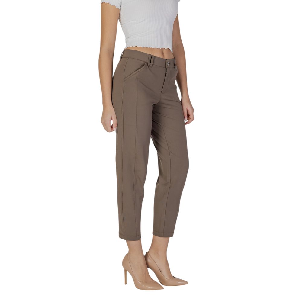 Brown Polyester Jeans & Pant