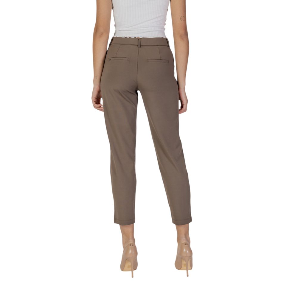 Brown Polyester Jeans & Pant