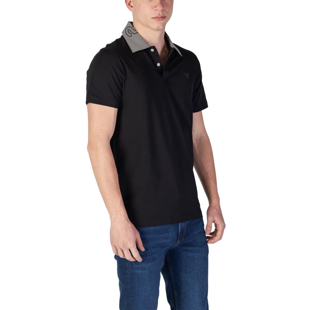 Black Cotton Polo Shirt