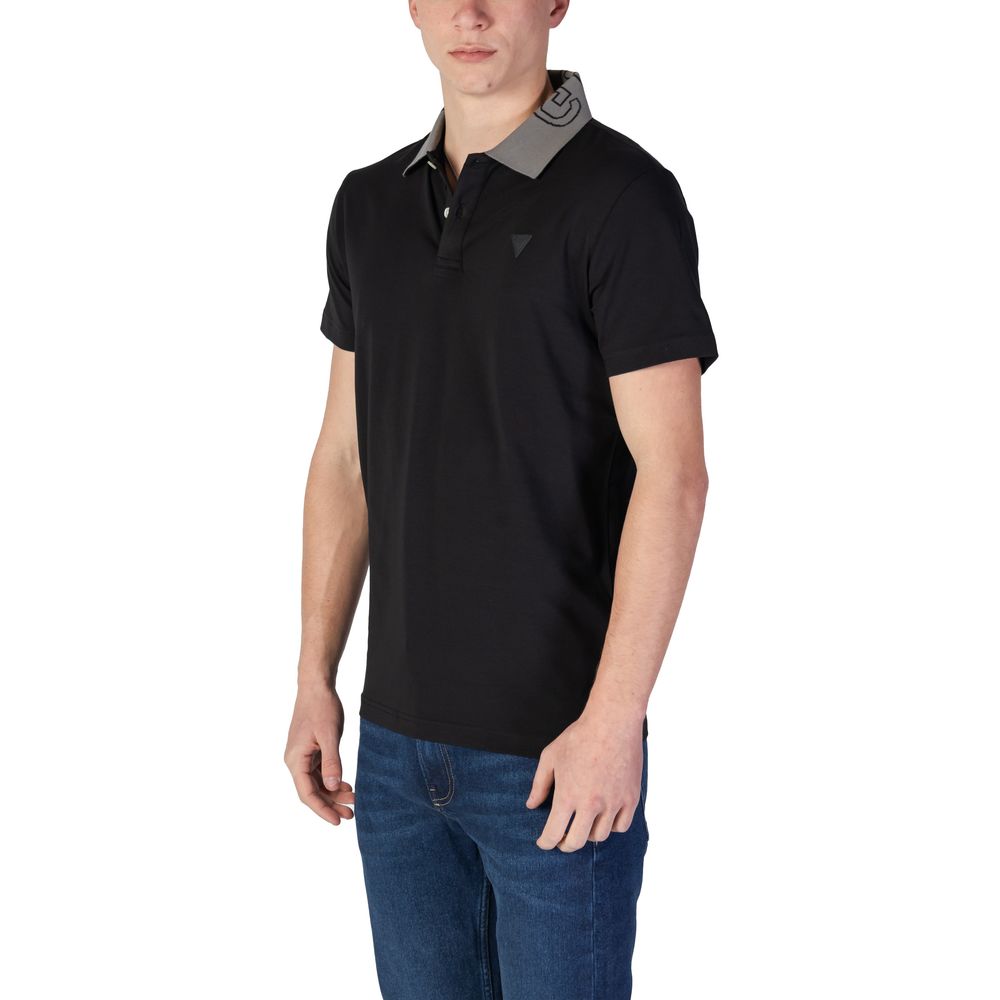 Black Cotton Polo Shirt