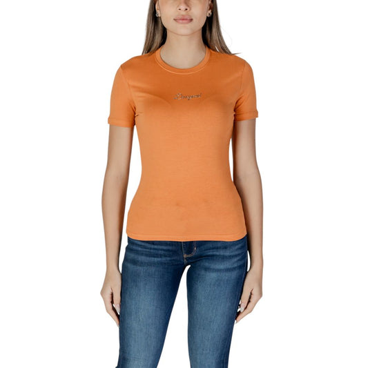 Orange Cotton Tops & T-Shirt