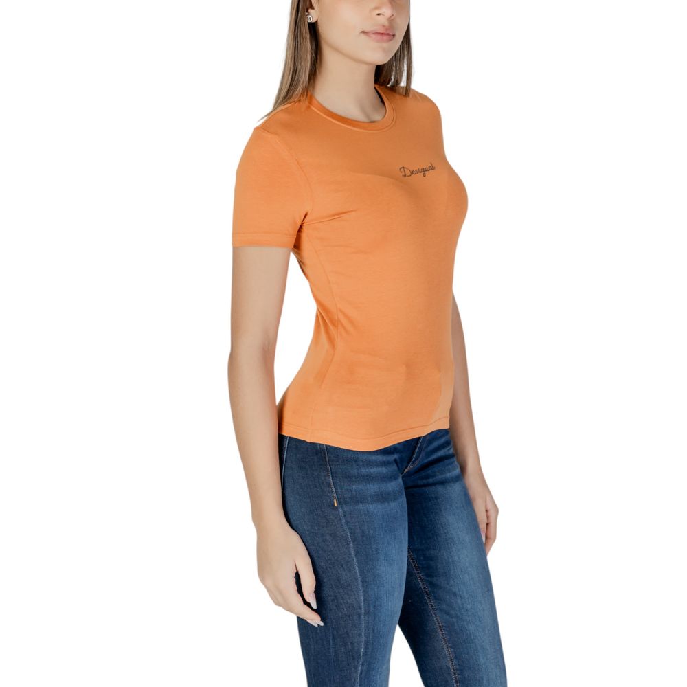 Orange Cotton Tops & T-Shirt