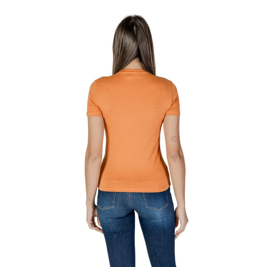 Orange Cotton Tops & T-Shirt