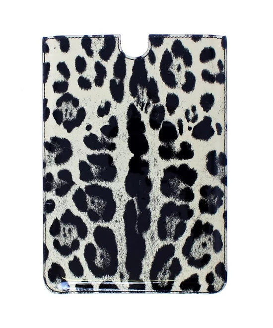 White Leopard Pattern Leather eBook Cover Tablet Case