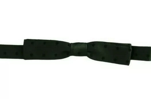 Green Dotted Silk Adjustable Neck Bow Tie