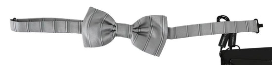 Light Gray Lining Adjustable Neck Butterfly Bow Tie