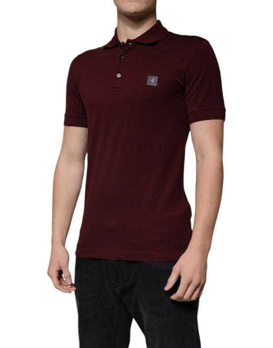 Maroon Collared Short Sleeves Polo T-shirt