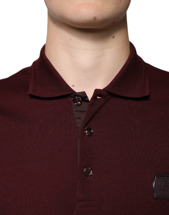 Maroon Collared Short Sleeves Polo T-shirt