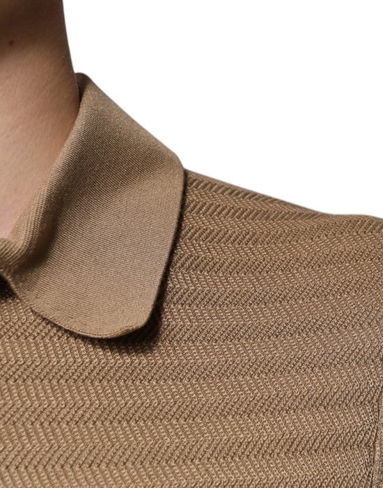 Brown Collared Short Sleeves Polo T-shirt