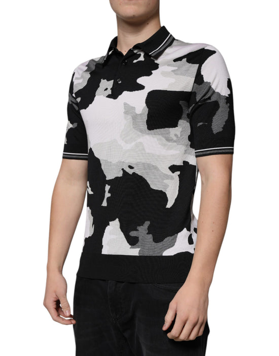 Multicolor Camouflage Collared Polo T-shirt