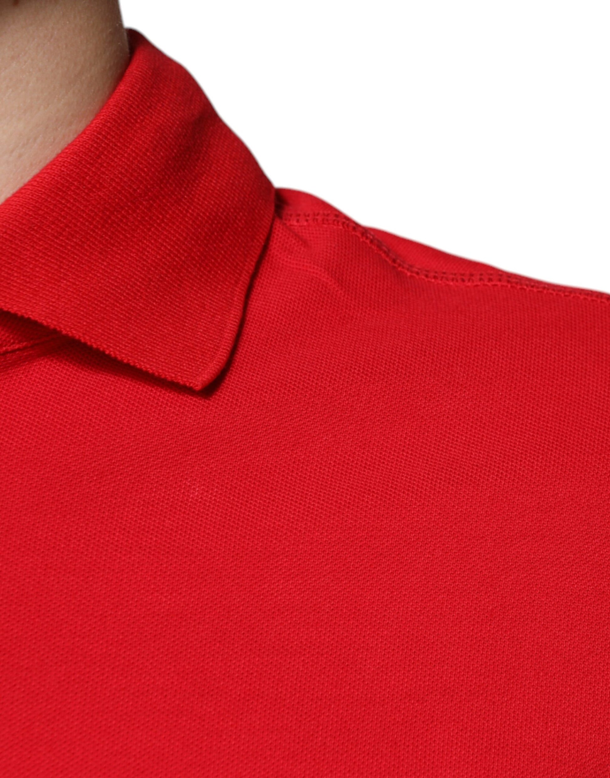 Red Logo Collared Short Sleeves Polo T-shirt