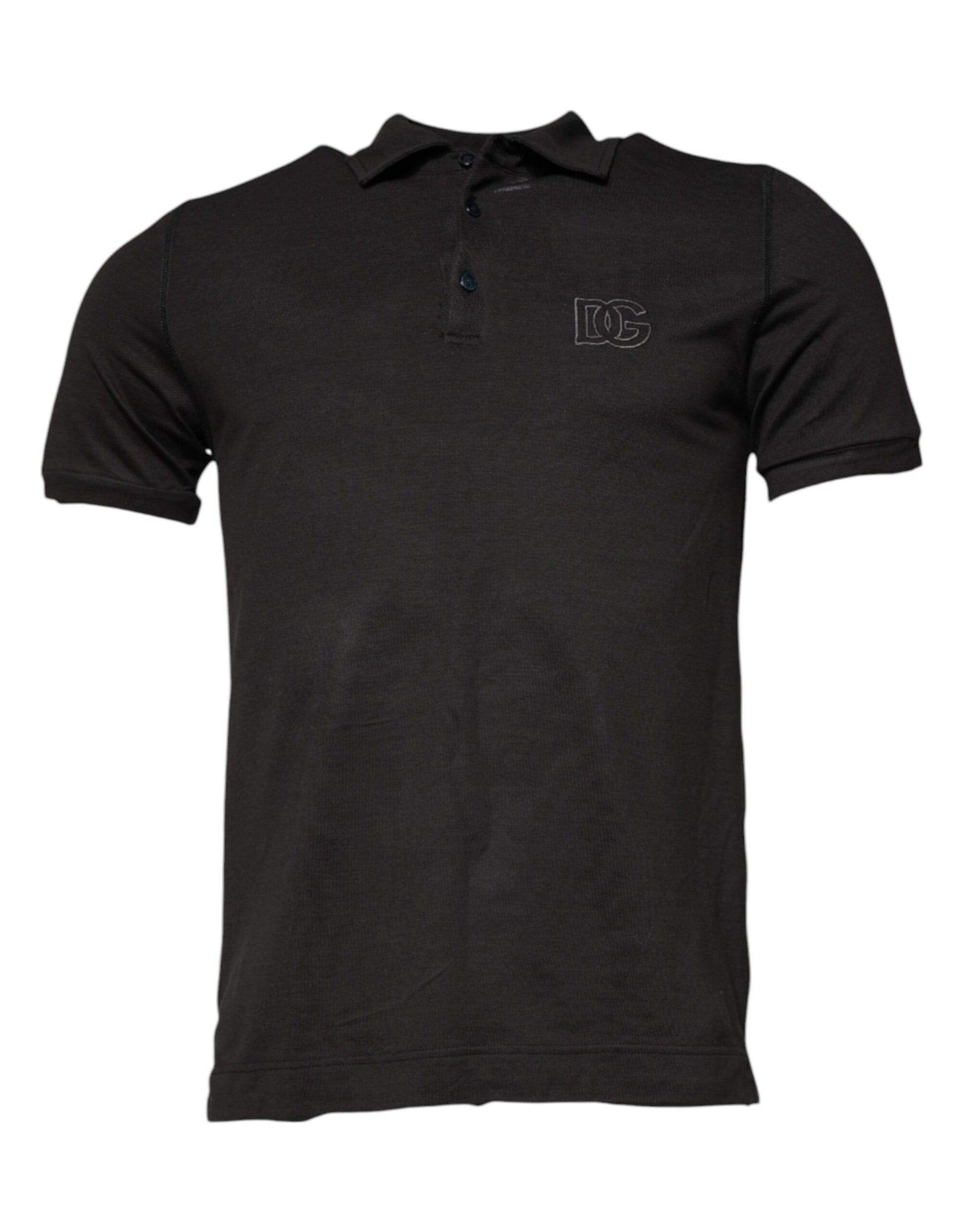 Dark Gray Collared Short Sleeves Polo T-shirt