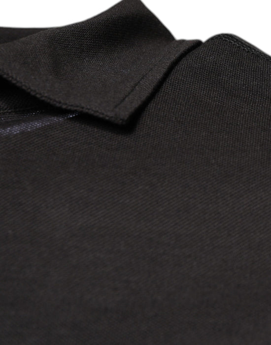 Dark Gray Collared Short Sleeves Polo T-shirt