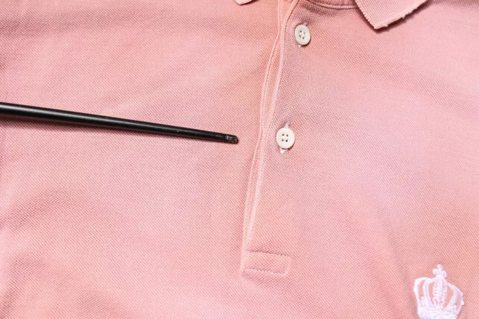 Pink Crown Collared Short Sleeve Polo T-shirt