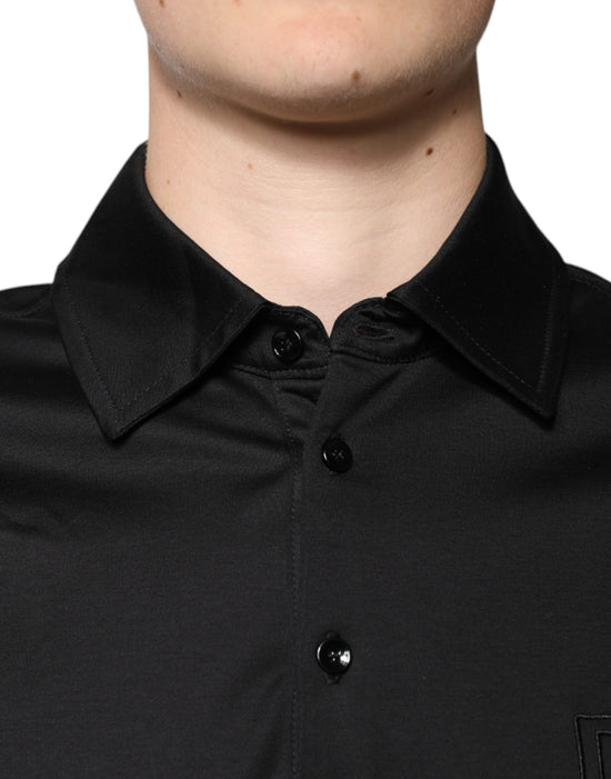 Black DG Collared Short Sleeves Polo T-shirt