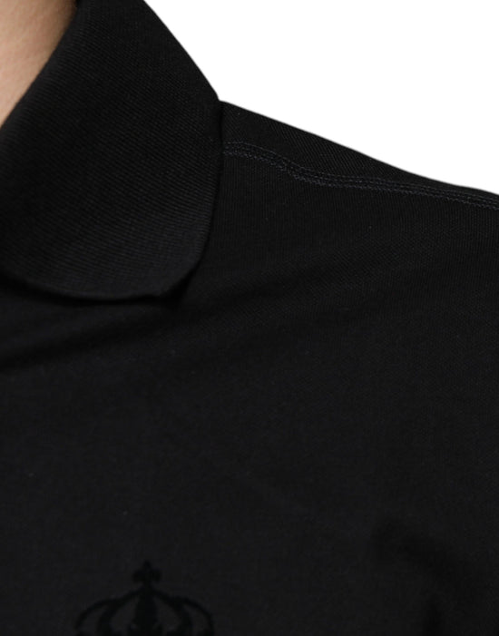 Black DG Collared Short Sleeves Polo T-shirt