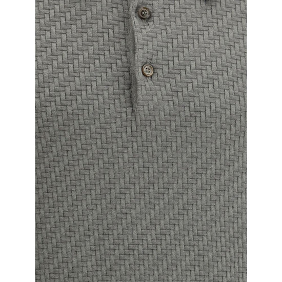 Polo Shirt with woven pattern.