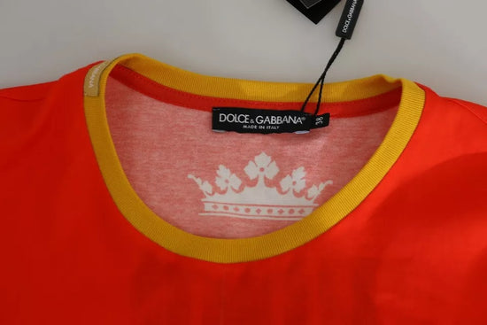 Orange Royals Print Round Neck T-shirt