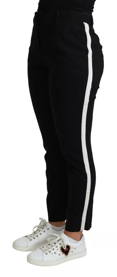 Black Virgin Wool Stretch Skinny Pants