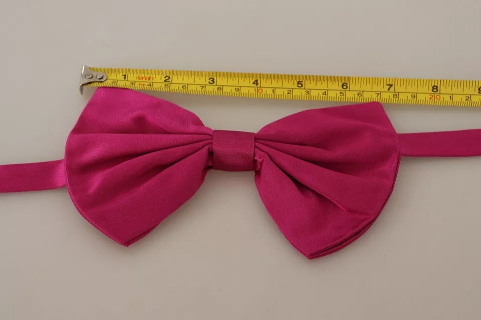 Pink Silk Adjustable Neck Bow Tie Men