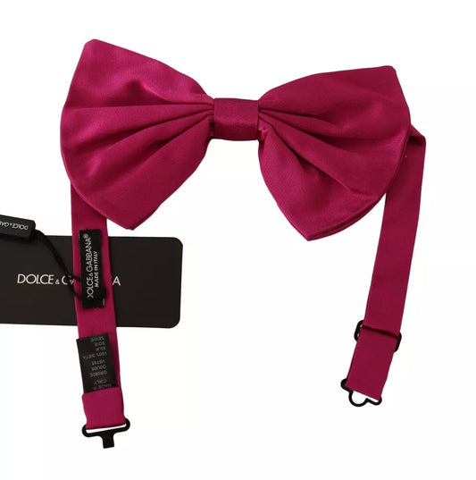 Pink Silk Adjustable Neck Bow Tie Men