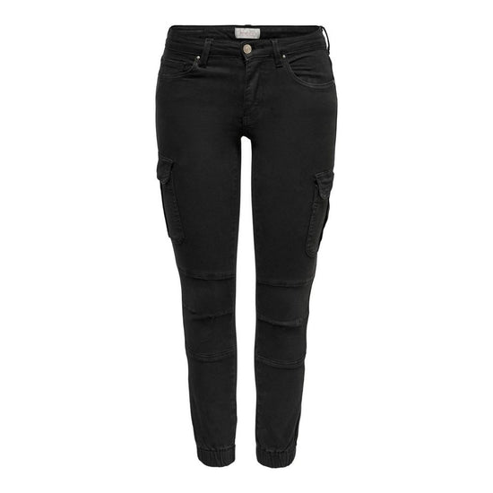 Black Cotton Jeans & Pant