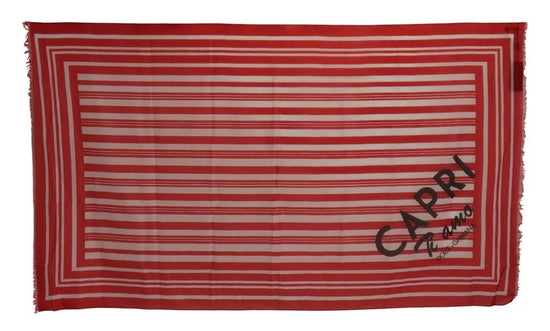 Red White Striped Capri Wrap Shawl Scarf