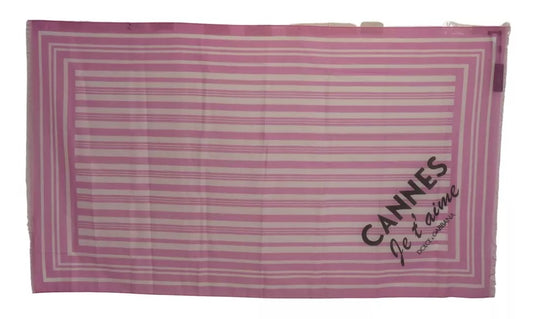 Pink White Striped Cannes Wrap Shawl Scarf