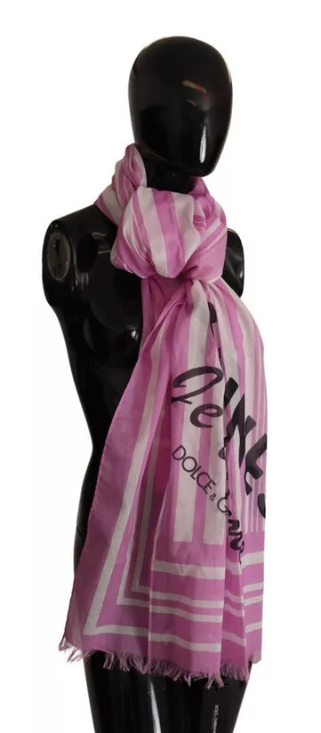 Pink White Striped Cotton Wrap Shawl Scarf