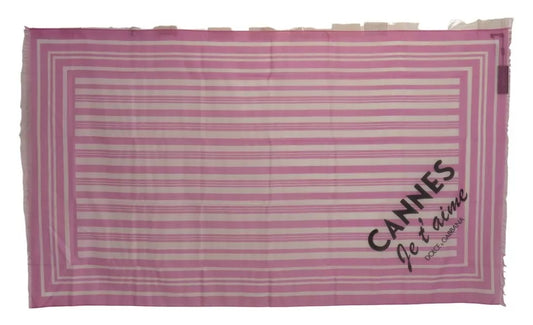 Pink White Striped Cotton Wrap Shawl Scarf