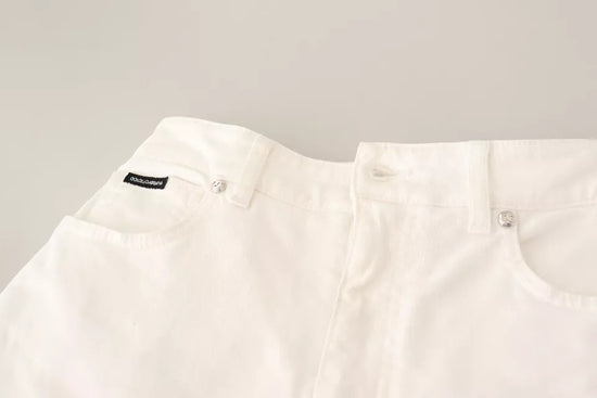 White MONICA Boot Cut Cotton Denim Jeans