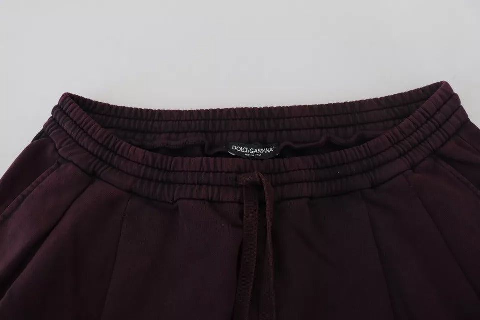 Bordeaux Cotton Cargo Jogger Sweatpants Pants