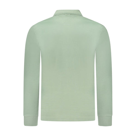 Green Cotton Men Polo Shirt