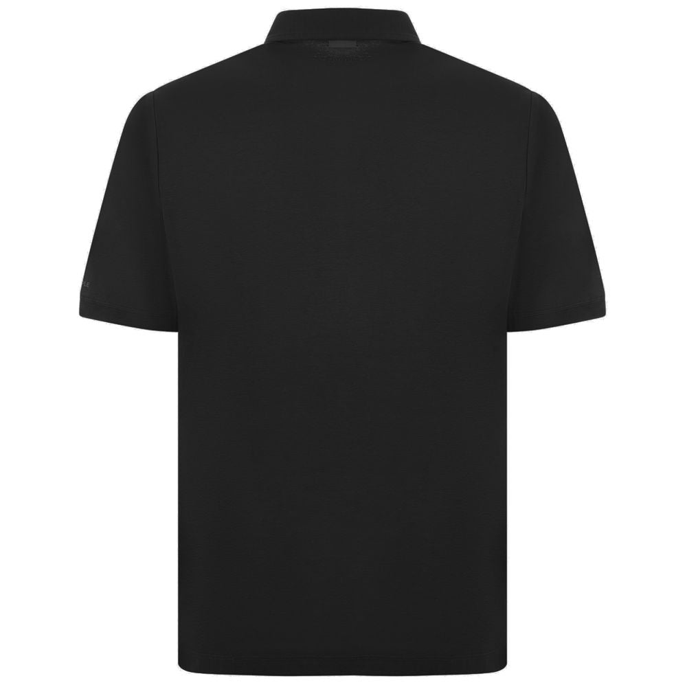 Black Cotton Polo Shirt