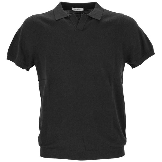 Black Cotton Polo Shirt