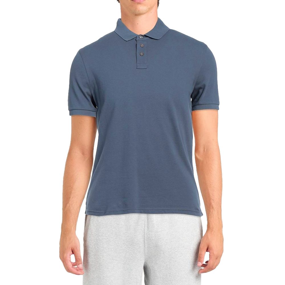 Blue Cotton Polo Shirt