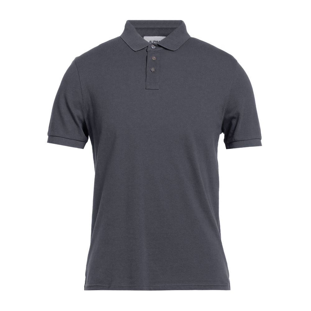 Gray Cotton Polo Shirt