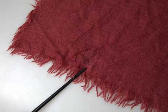 Maroon Cashmere Knit Wrap Shawl Fringe Scarf