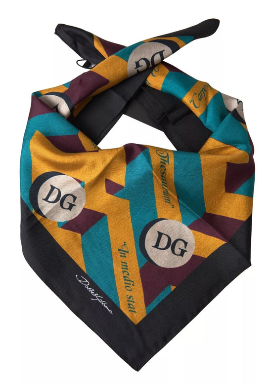 Multicolor Printed Square Handkerchief Scarf