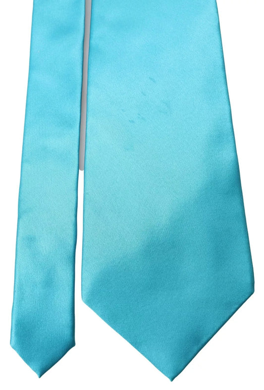 Light Blue 100% Silk Wide Mens Necktie