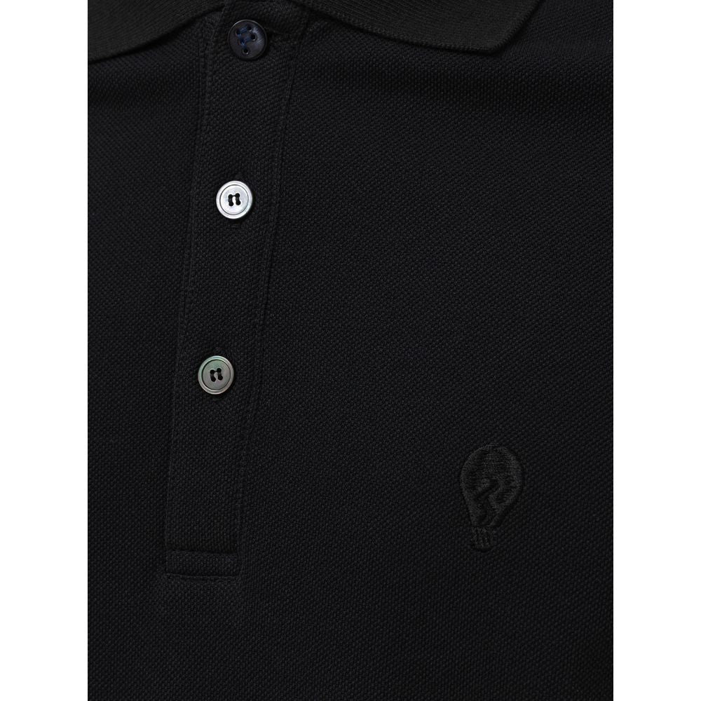 Black Cotton Polo Shirt