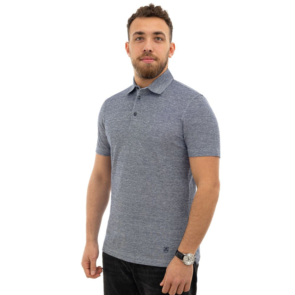 Gray Linen Polo Shirt