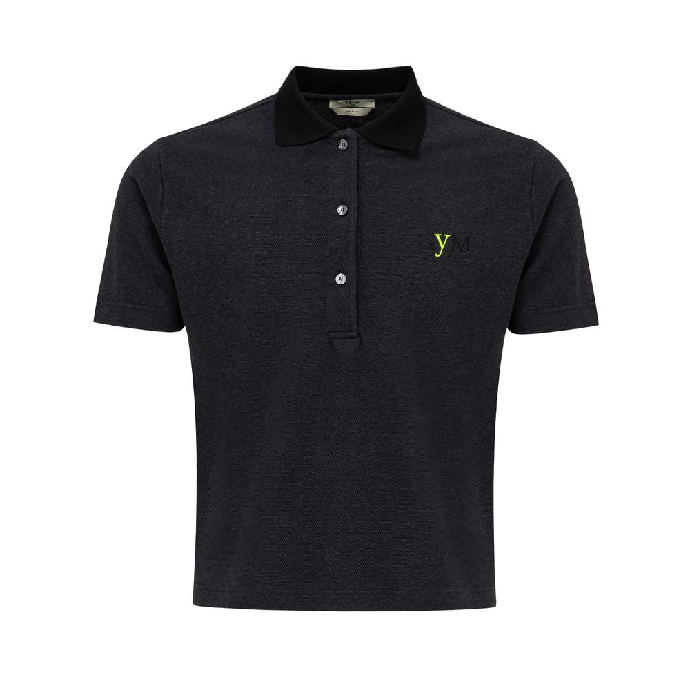 Black Cotton Polo Shirt