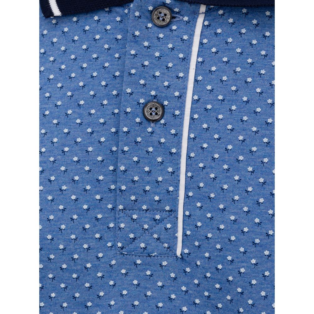 Blue Cotton Polo Shirt